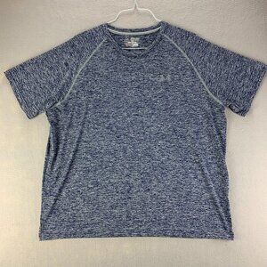 Under Armour Shirt Mens 2XL XXL Blue Gray Pullover‎ Loose Heatgear Polyester